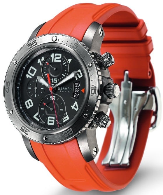 Hermès Clipper Chronograph 44mm Titanium Watch