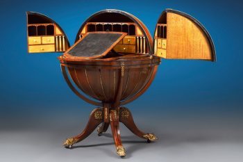 M.S. Rau Antiques 1810 English Globe Writing Desk 1
