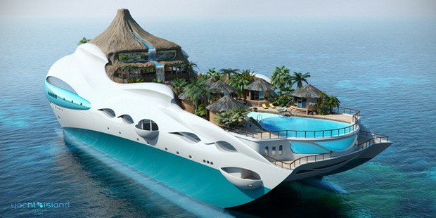 tropical island paradise yacht