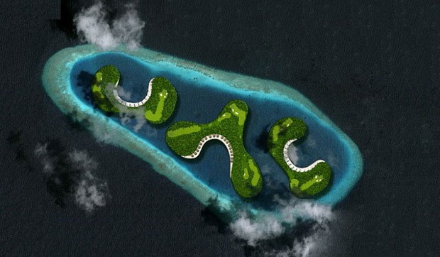 Floating Golf Course in Maldives 2