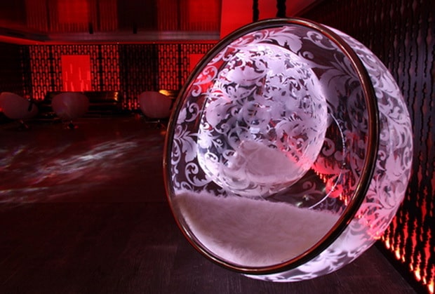 LED illuminated Bubble Chairs by Rousseau 1