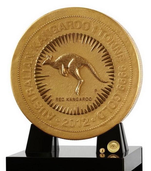 1 Tonne Gold Kangaroo Coin 2