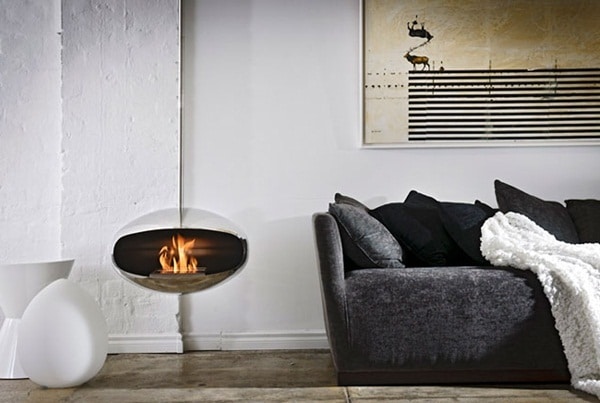 Cocoon Aeris contemporary hanging fireplace 2