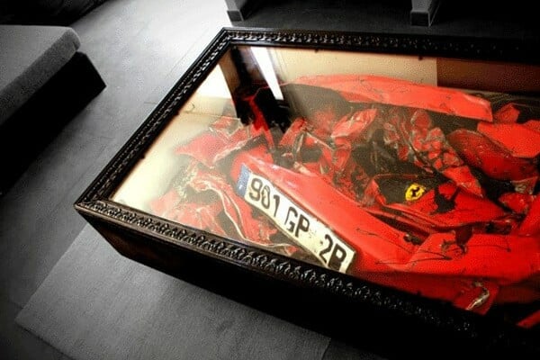 Crashed Ferrari Coffee Table by Molinelli Designs 1