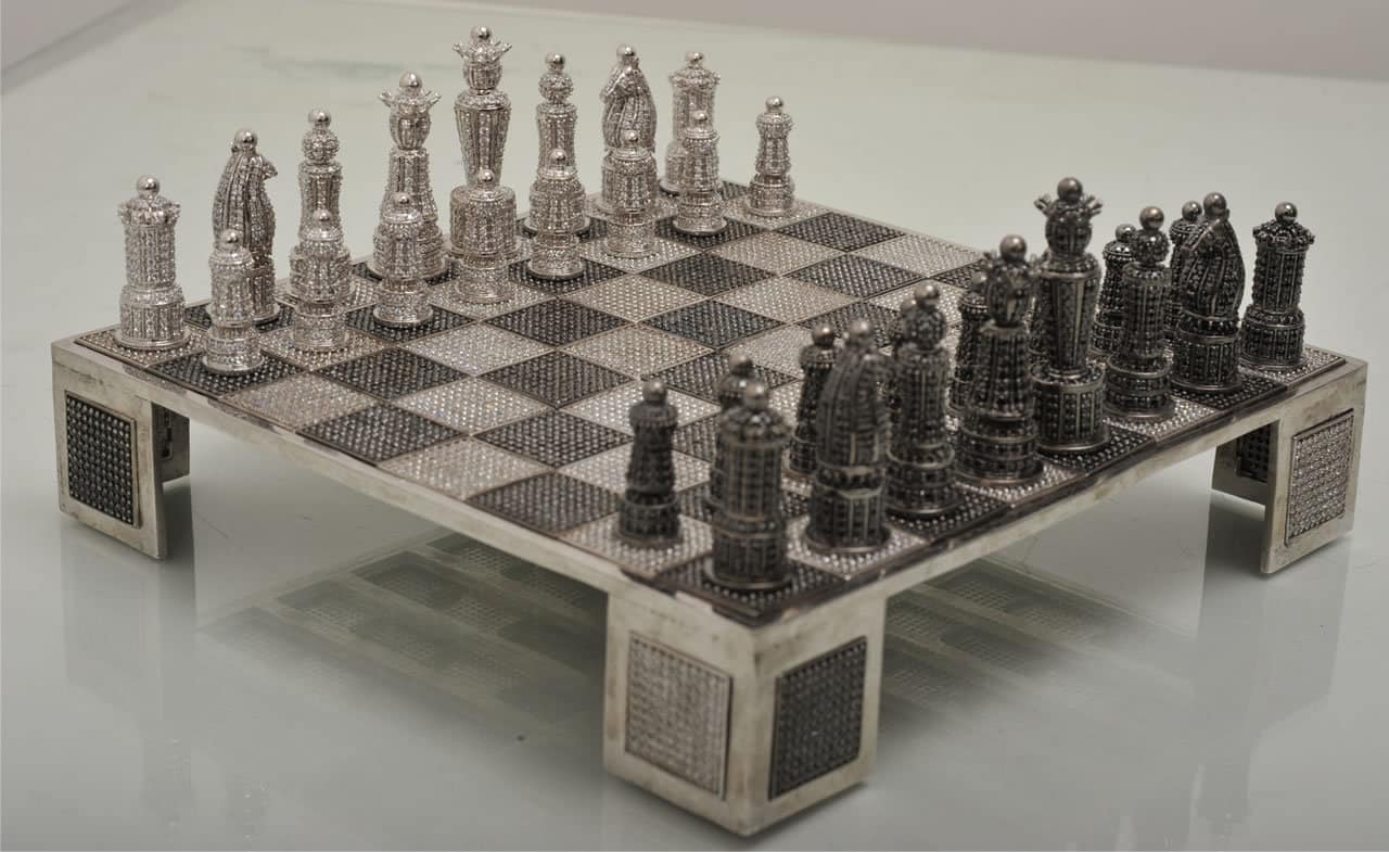 Swarovski encrusted chess set 2