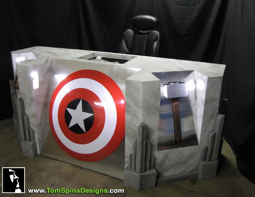 Avengers movie themed desk 2