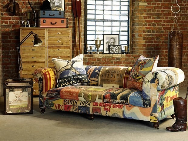 Vintage Olympic-inspired Sofa and Trunk 1
