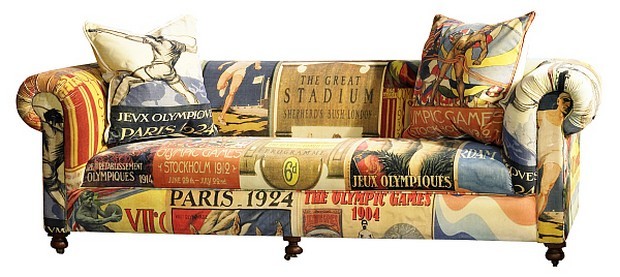 Vintage Olympic-inspired Sofa and Trunk 2