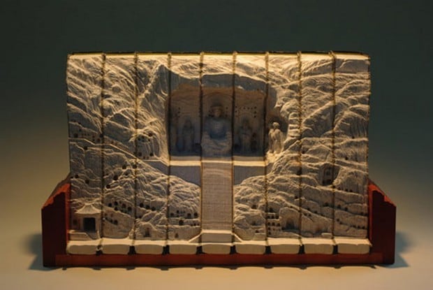 Carved Book Landscapes by Guy Laramee 10