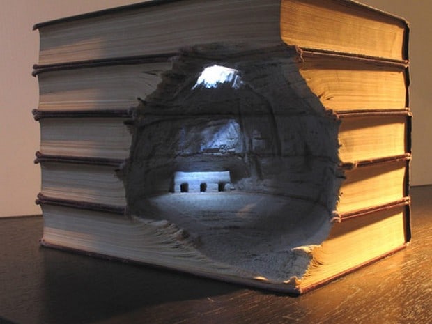 Carved Book Landscapes by Guy Laramee 6