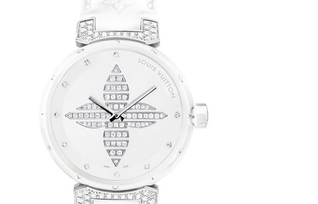 Tambour chronographe watch Louis Vuitton White in Steel - 29230894