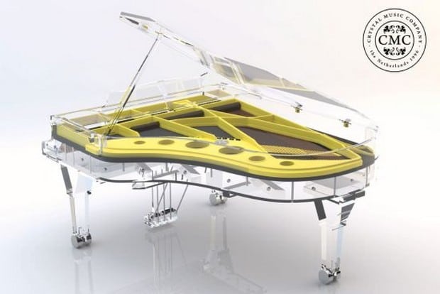Handcrafted transparent Crystal Grand Pianos 2