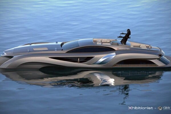 Gray Design’s Xhibitionist yacht and Xhibit G car 1
