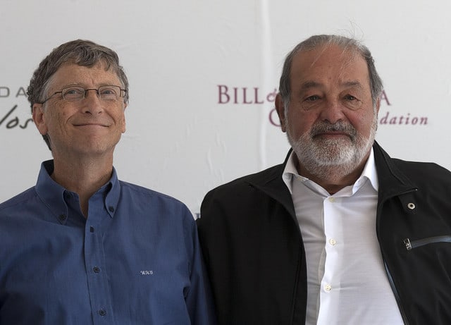 Bill Gates near Carlso Slim