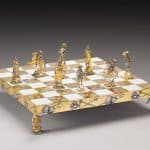 Chess Sets by Piero Benzoni in Gold and Silver
