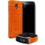 By Atelier launches the limited edition Samsung Galaxy S5 + Gear Fit in orange alligator leather