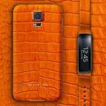 By Atelier launches the limited edition Samsung Galaxy S5 + Gear Fit in orange alligator leather