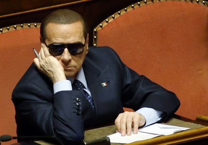 Italy’s former prime minister Silvio Berlusconi attends a session at the Senate in Rome