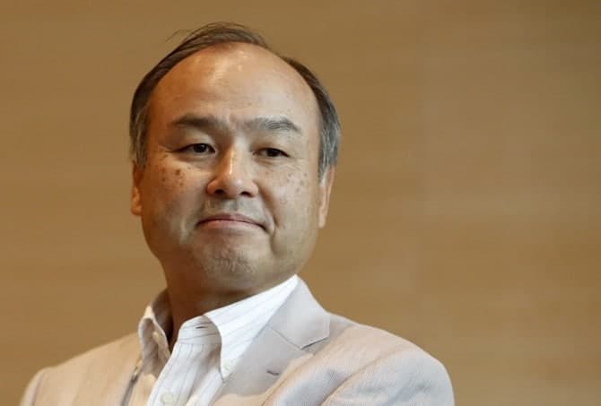File photo of SoftBank Corp. CEO Masayoshi Son attending a roundtable discussion with journalists at its headquarters in Tokyo