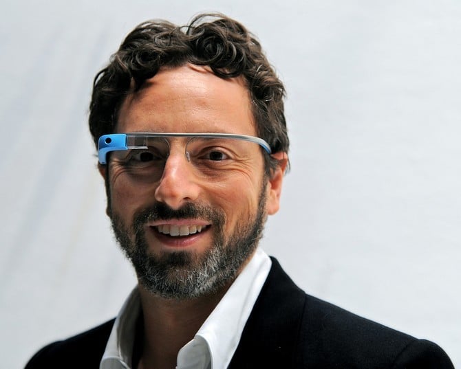Google’s Brin Wears Google Glasses During Fashion Week