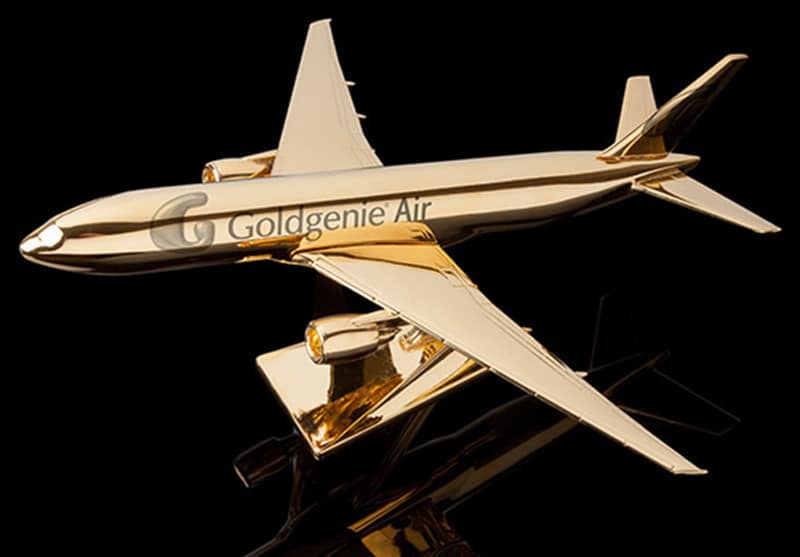 Goldgenies creates gold plated model airplanes to woo collectors