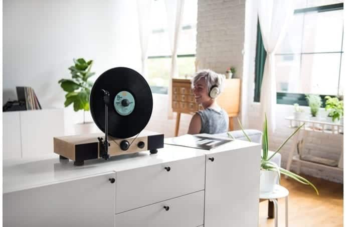 floating record vertical turntable
