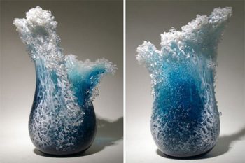 Ocean Wave Vases By Hawaiian Artist Duo