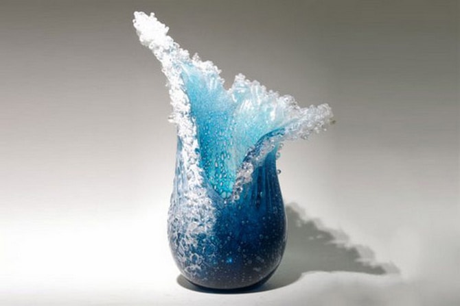 Ocean Wave Vases By Hawaiian Artist Duo
