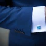 blue suit sleeve