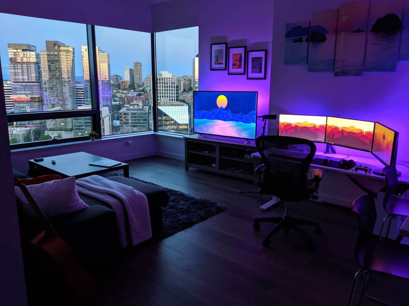 modern gamer living room