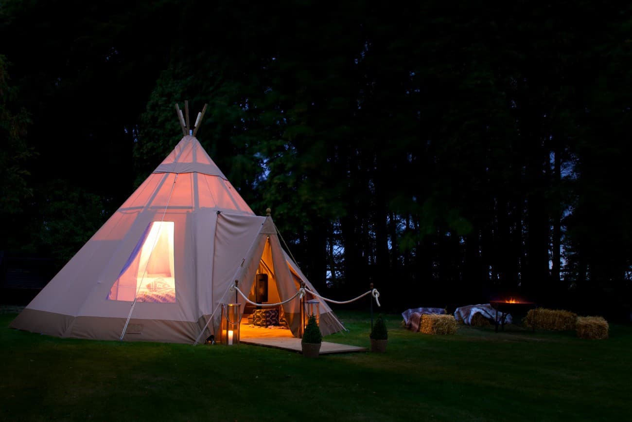 Teepee glamping tent