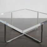 Italian Square Plexiglass Modern Coffee Table