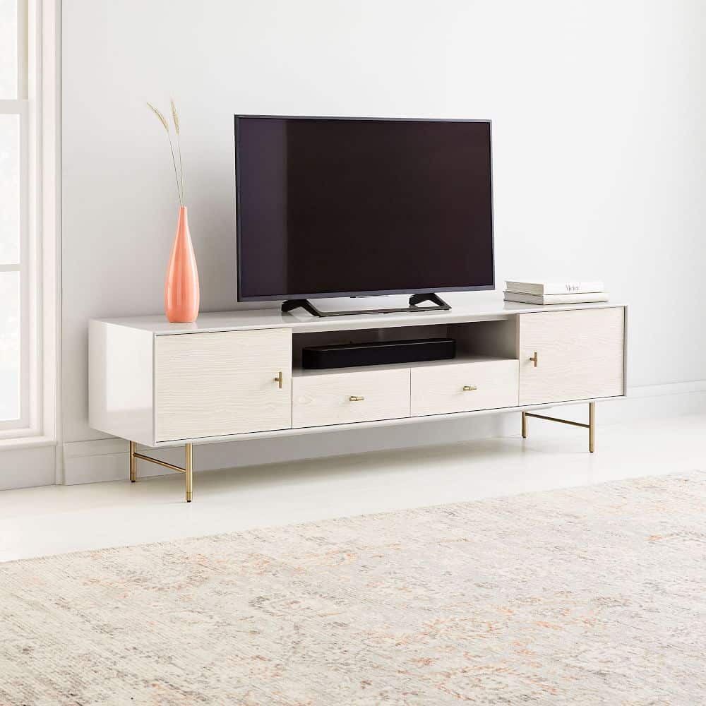 West Elm Modernist Wood and Lacquer Media Console