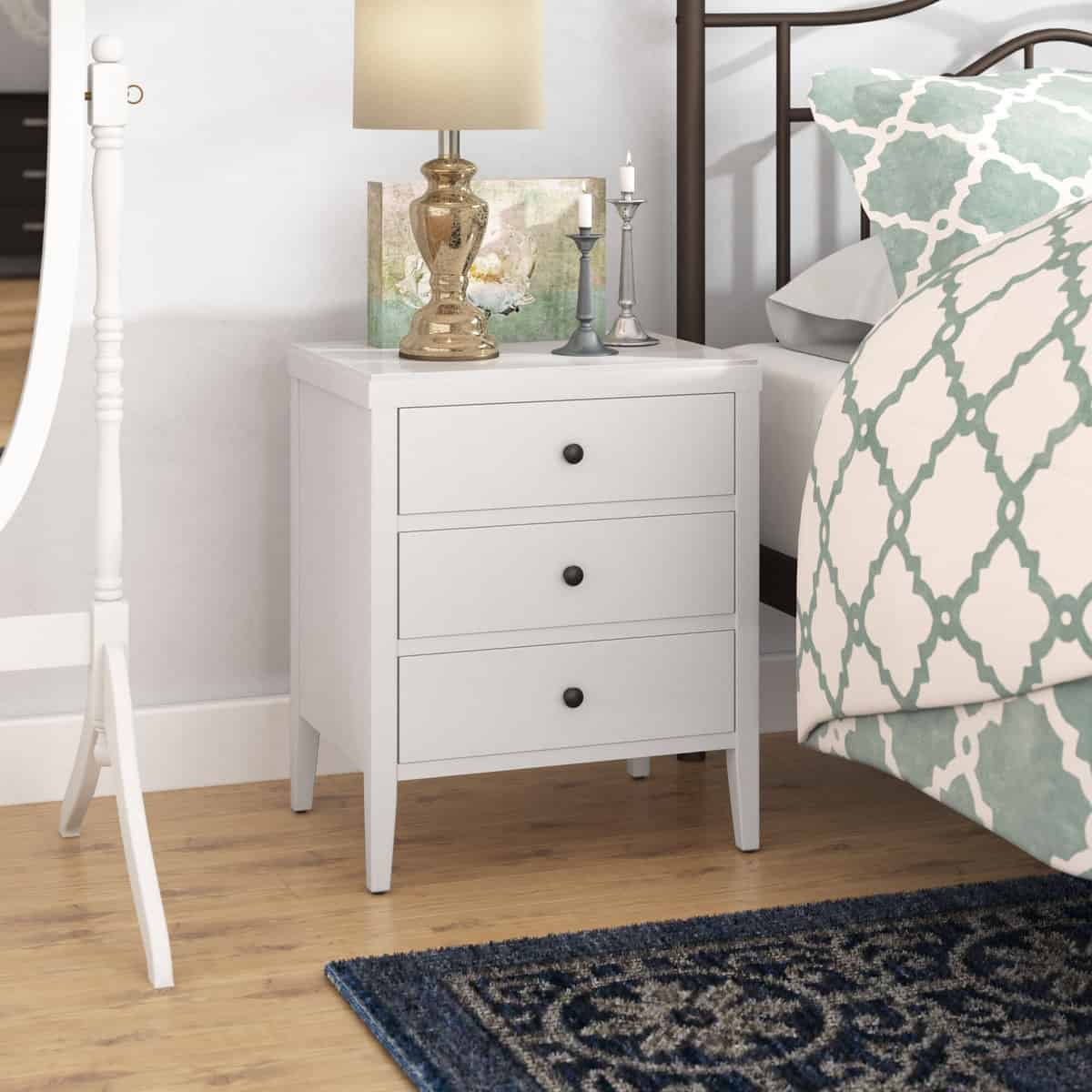 Andover Mills Rushville 3 Drawer Solid Wood Nightstand