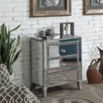 Convenience Concepts Three-Drawer Mirrored Table