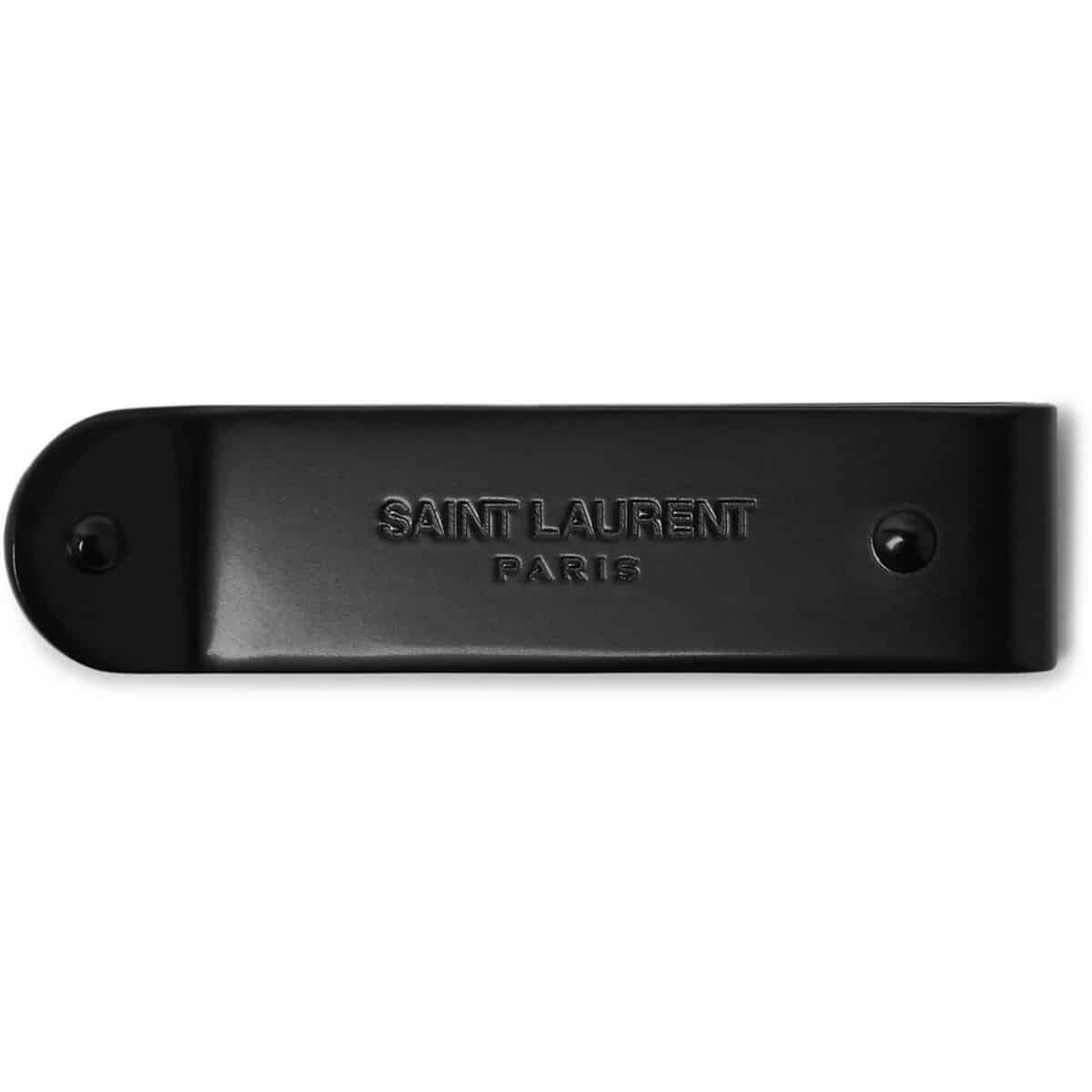 Saint Laurent Logo-Engraved Gunmetal-Tone