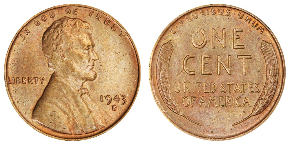 1943 S Lincoln Wheat Penny