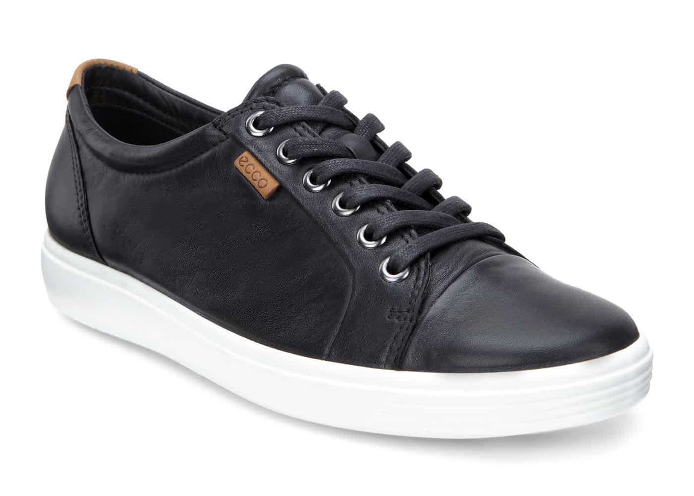 Ecco Soft 7 Leather Black Dress Sneaker