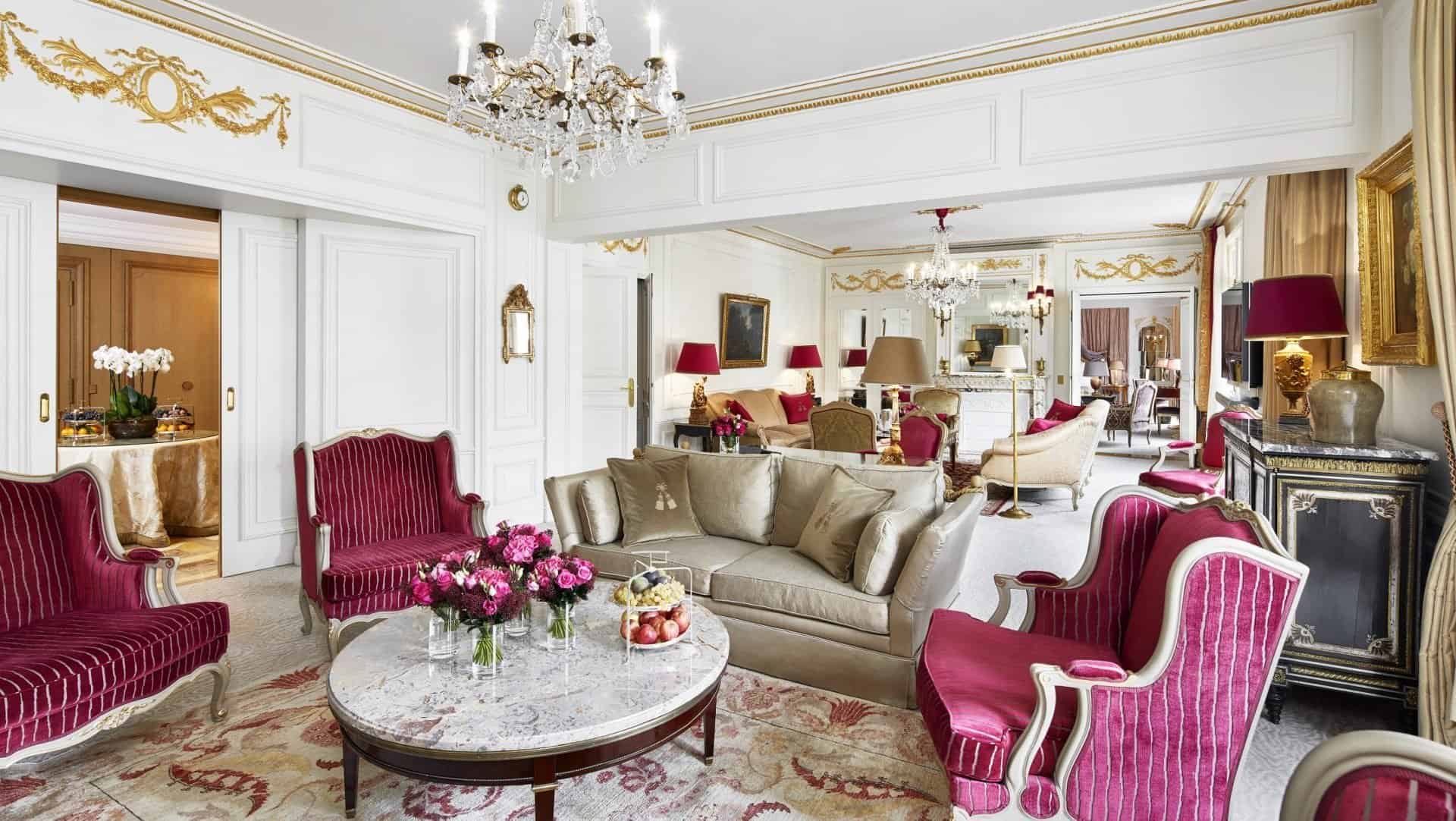 The Royal Suite at Hotel Plaza Athenee Paris Living Room
